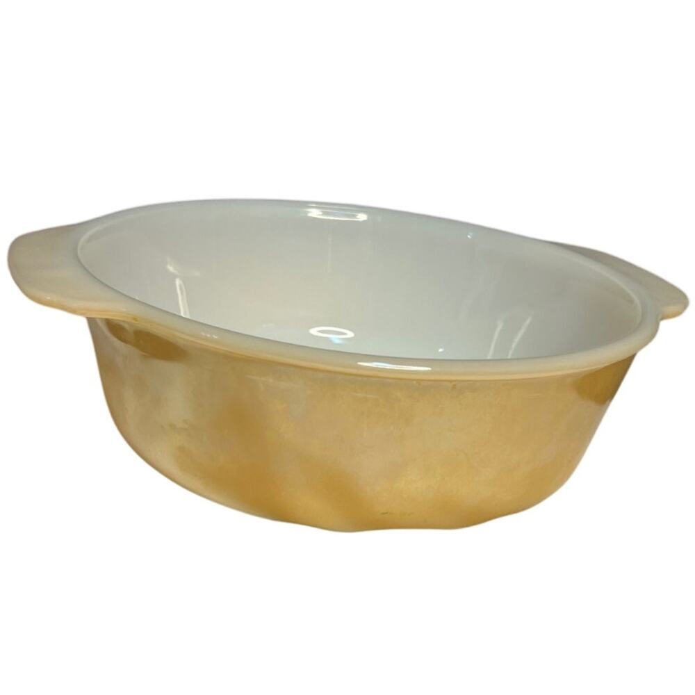 Vintage Fire King #450 Peach Luster 8 Inch Pie/Casserole/Baking Dish